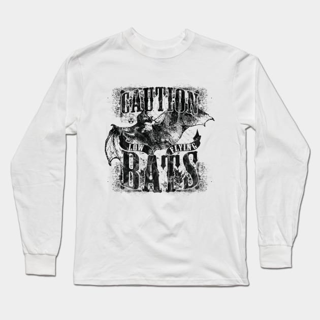 Caution Low Flying Bats Long Sleeve T-Shirt by yaros